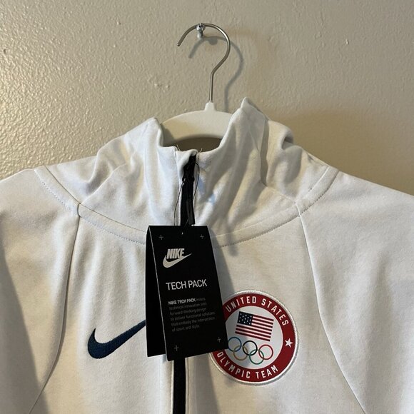 nike olympic tech Hoodie Women S White USA NWT Training Sport Untied State Sport - Picture 2 of 12